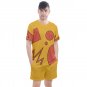 Men's mesh tee and shorts set as Genie Vacation mode cosplay costume Aladdin