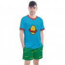 Men's mesh tee and shorts set as Charles Chuckie Finster Rugrats cosplay costume