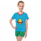 Kid's mesh tee and shorts set as Charles Chuckie Finster Rugrats cosplay costume