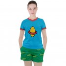 Women's mesh tee and shorts set as Charles Chuckie Finster Rugrats cosplay costume