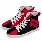 Hi-Top Skate Sneakers Harley Quinn Cosplay Diamonds red black Men´s Women´s size