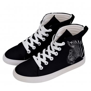 Hi-Top Skate Sneakers Zebra  Men&Acirc;&acute;s Women&Acirc;&acute;s size