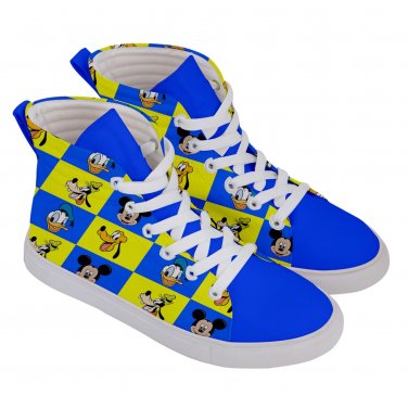 Hi-Top Skate Sneakers MIckey Mouse Pluto Goofy Donald duck Men&Acirc;&acute;s Women&Acirc;&acute;s size