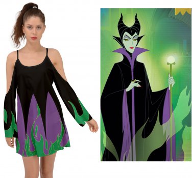 Kimono Sleeves Boho Dress inspired from Maleficent Sleeping Beauty halloween costume