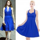 Halter Party Swing Dress as Emma Stone La la land cosplay Halloween costume blue
