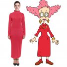 Turtleneck Maxi Dress as Didi Pickles from Rugrats red halloween costume