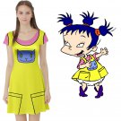 Short Sleeve Skater Dress as Kimi Finster cosplay Halloween costume blue