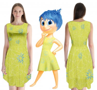 Dress as Joy from inside out costume disguise women adult size for Halloween