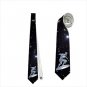 Necktie Silver Surfer humanoid alien with metallic skin surfboard superhero tie