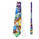 Necktie ALice in wonderland cheshire cat white rabbit mad hatter tie