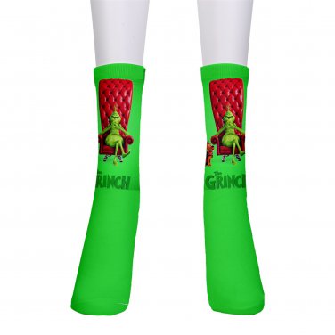 Socks men's crew grinch christmas