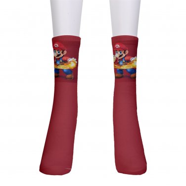 men's crew Socks Super Mario Fireball