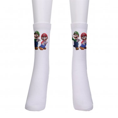 men's crew Socks Mario Luigi