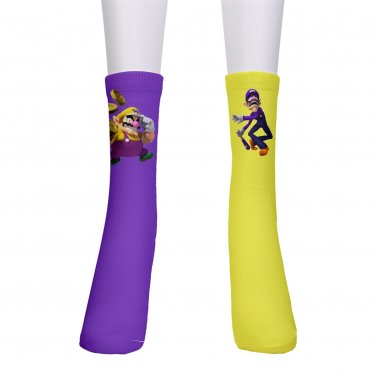 men's crew Socks Wario Waluigi