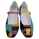 Mary Jane Shoes cosplay nightmare before Christmas Sally pattern gothic mismatched left right design