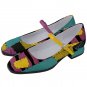 Mary Jane Shoes cosplay nightmare before Christmas Sally pattern gothic mismatched left right design