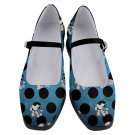 Mary Jane Shoes polka dots White rabbit Alice in wonderland mismatched left right design