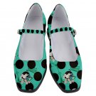 Mary Jane Shoes polka dots White rabbit Alice in wonderland mismatched left right design