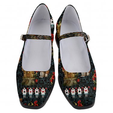 Mary Jane Shoes playing cards Alice in wonderland clubs hearts spades diamonds
