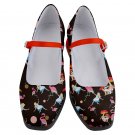 Mary Jane Shoes Mushrooms Amanita muscaria Alice wonderland pink flamingos