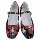 Mary Jane Shoes Alice wonderland red roses white rabbit