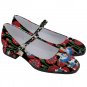 Mary Jane Shoes Alice wonderland red roses white rabbit