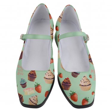 Mary Jane Shoes Cupcake lover strawberries pastry sweet shop