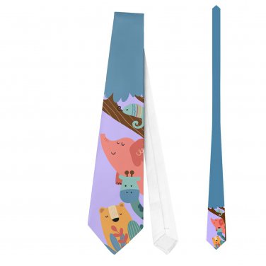 Necktie Tie giraffe elephant bear pediatrician teacher zoologist