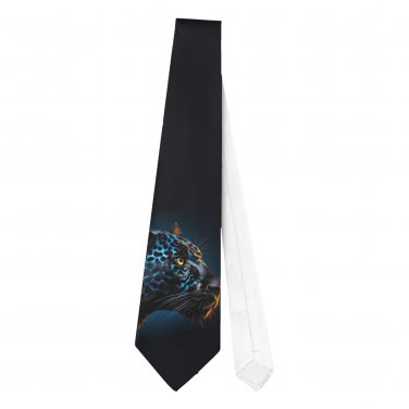 Necktie Tie black panther wild cat