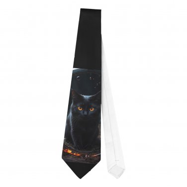 Necktie Tie black cat
