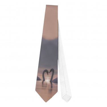 Necktie Tie swans heart