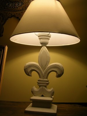 White Wooden lamp