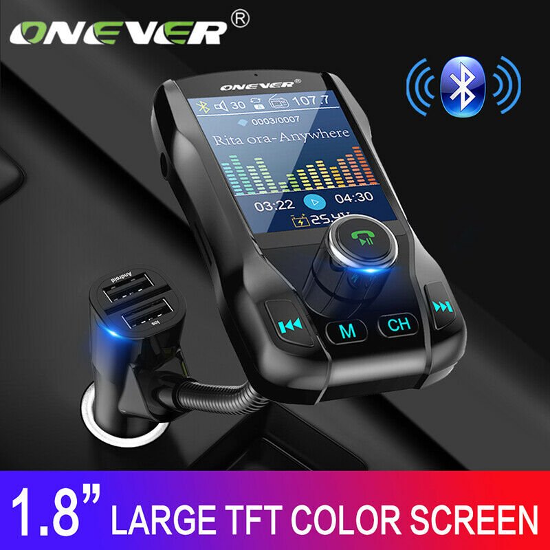 Screen FM Transmitter Wireless Bluetooth Handsfree Car Dual MP3 Audio USB Charge