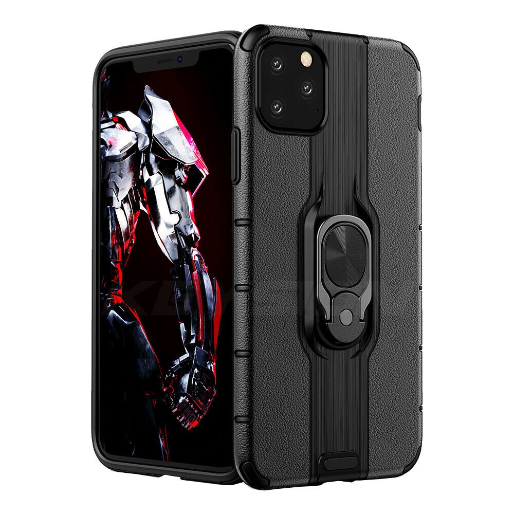 For iPhone 11 Pro 11 Pro Max Shockproof Armor Case Plus Stand Car Ring Phone