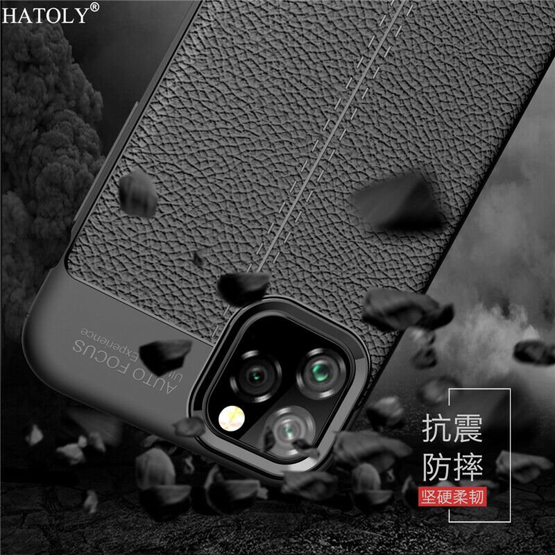 Premium Case Shockproof Leather TPU Soft Cover For iPhone 11 Free Tempered Glass