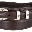 Men's Western Oil Tanned Genuine Leather Durable Casual Jean Ranger Belt 5513 Size 32 Brown