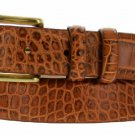 Arthur Genuine Italian Calfskin Leather Designer Dress Belt 1-1/8" Wide Size 38 Alligator Tan