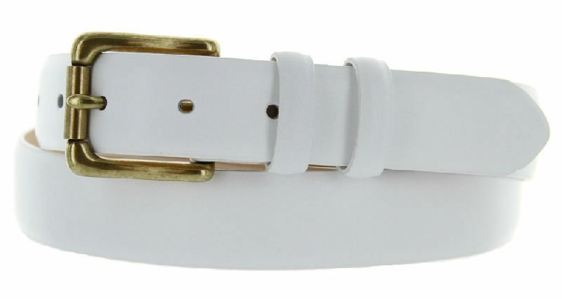 Arthur Genuine Italian Calfskin Leather Designer Dress Belt 1-1/8" Wide Size 42 Smooth White