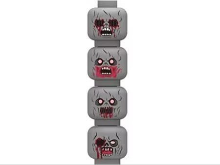Building Block Zombie Head Set B Minifigure Head DIY