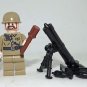 Building Block US Army soldier WW2 with Mortar Minifigure