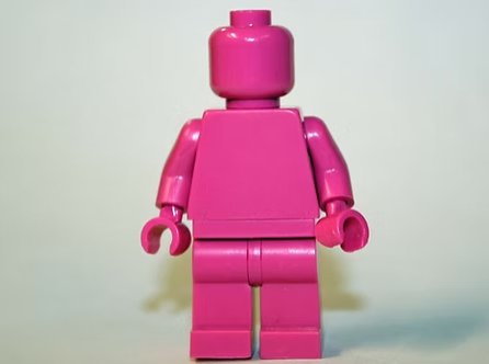 Building Block Hot PINK Blank Plain Minifigure