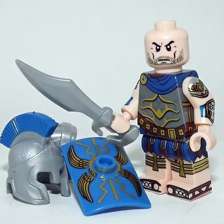 Building Block Roman Soldier Blue Minifigure