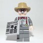 Building Block Old Man with Newspaper City Town Minifigure