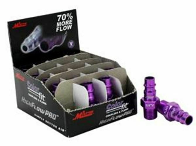 MILTON 1/4" NPTM Plugs ColorFit V-Purple HIGHFLOWPRO MI760VC-20