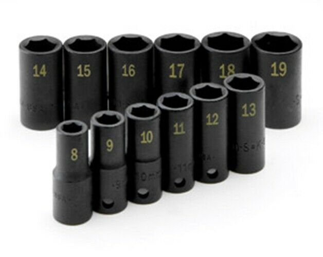 SK HAND TOOL 3/8 Drive Semi Deep MetricImpact Socket Set SK4080