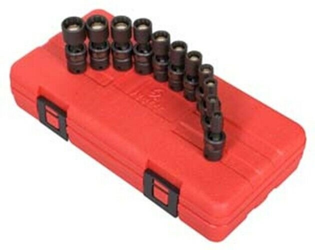 SUNEX TOOL 1/4" Drive Magnetic 12 PointUniversal Impact Socket Set SU1825