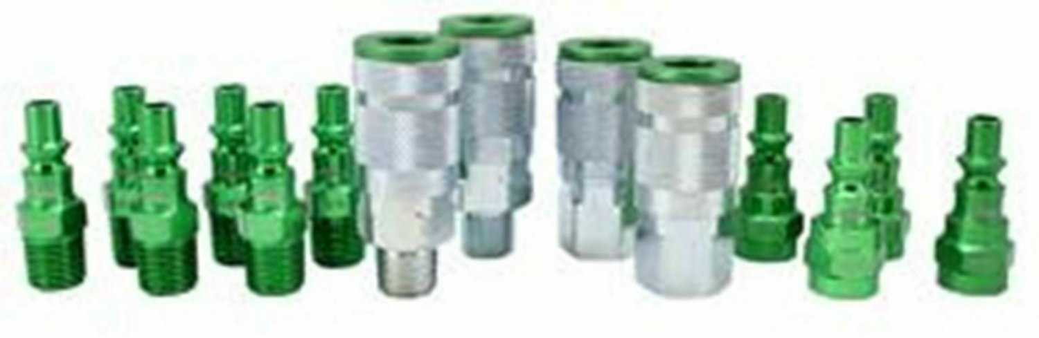 MILTON 14 Piece A-Style 1/4" NPTGreen ColorFit Coupler & Plug MIS-314AKIT