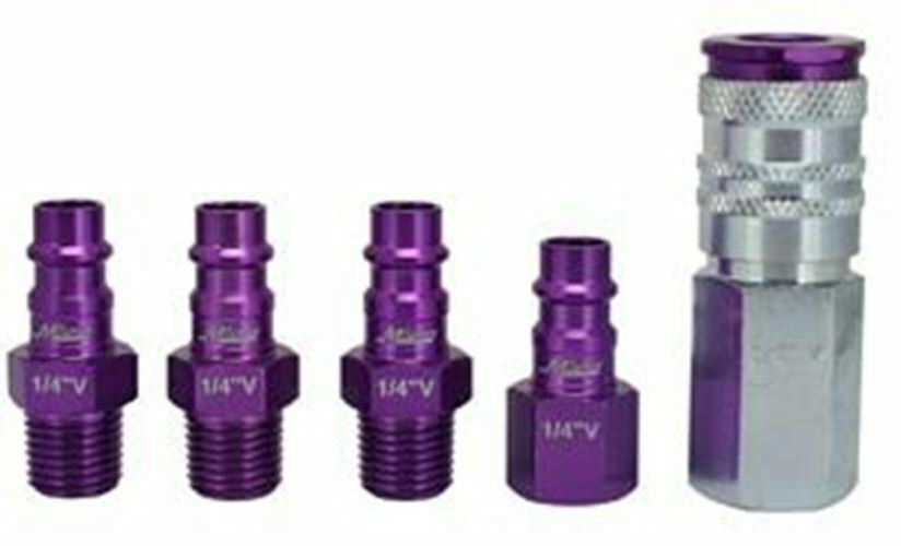 MILTON 5 Piece Hi-Flo V-Style 1/4"NPT Purple ColorFit-Mega-Flow MIS-305VKIT