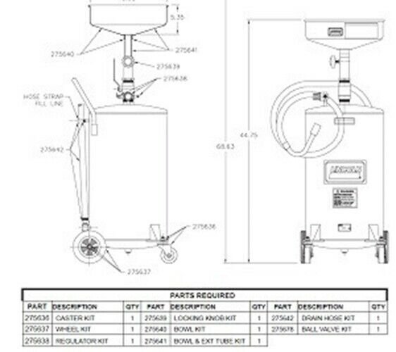 LINCOLN Drain Hose Kit for LN3601 LN275642