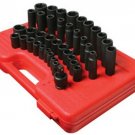 SUNEX TOOL 39 Piece 1/2" Drive Deep andShallow SAE Impact Socket Set SU2668